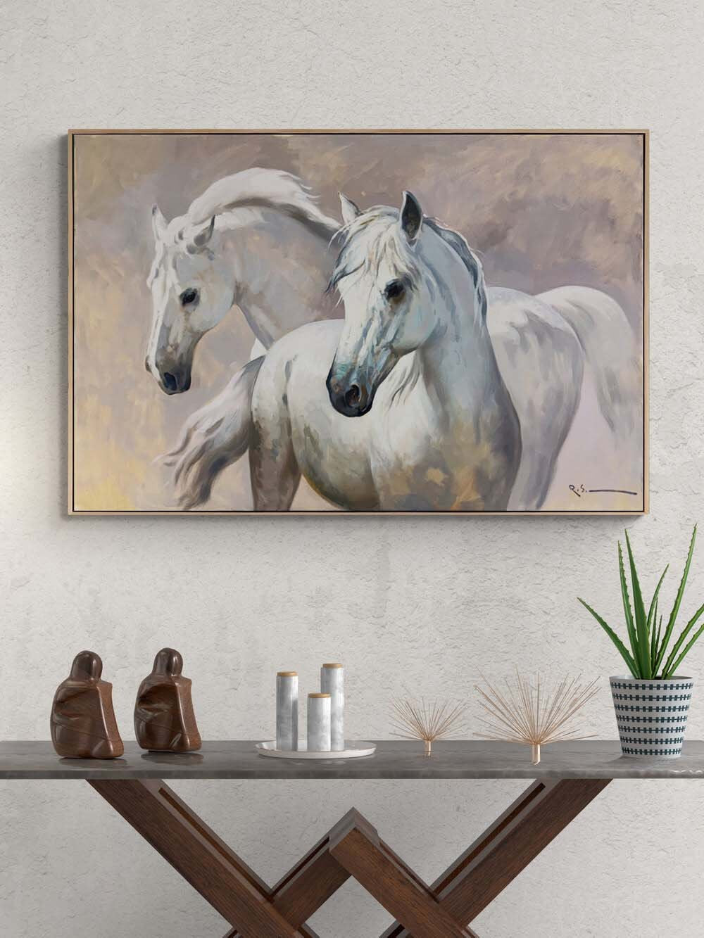 Ruhun Yansıması Atlar Yağlı Boya Tablosu