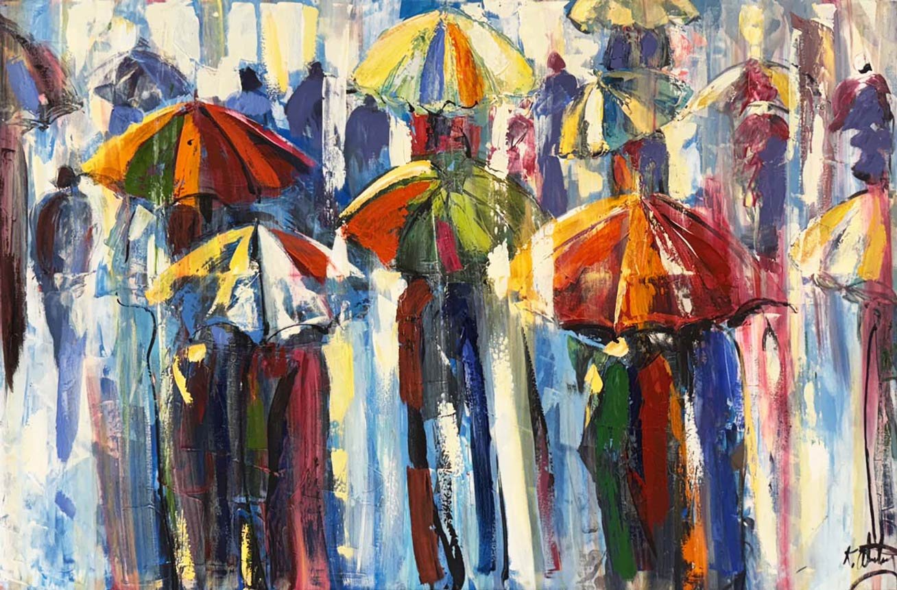 Yağmurun Renkleri Yağlı Boya Tablosu