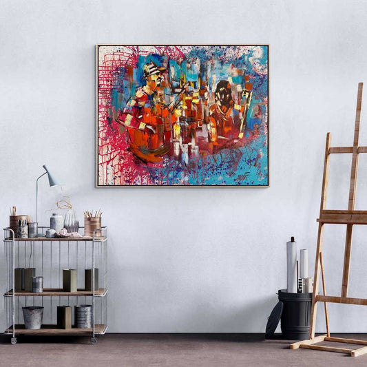Müzik Dersi Yağlı Boya Tablosu Simurg Sanatevi