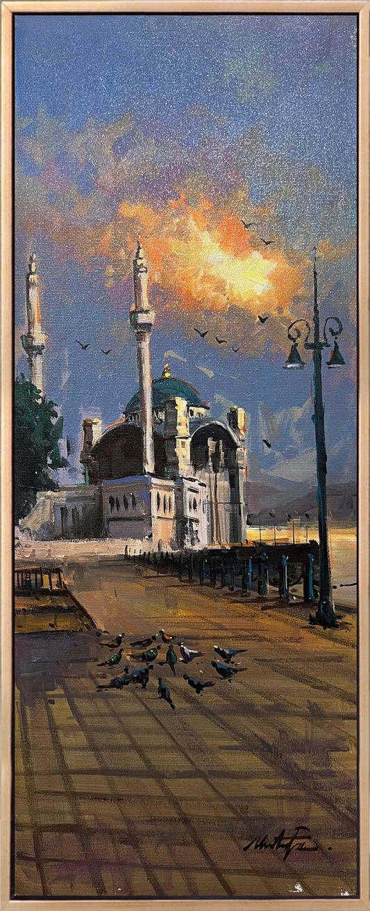 Ortaköy Cami Sessizlik Yağlı Boya Tablosu Simurg Sanatevi