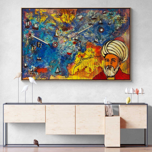 Keşfin İzinde, Piri Reis Haritası Yağlı Boya Tablosu Simurg Sanatevi