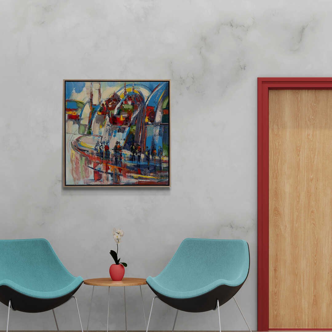Soyut İstanbul Manzaraları Yağlı Boya Tablosu Simurg Sanatevi