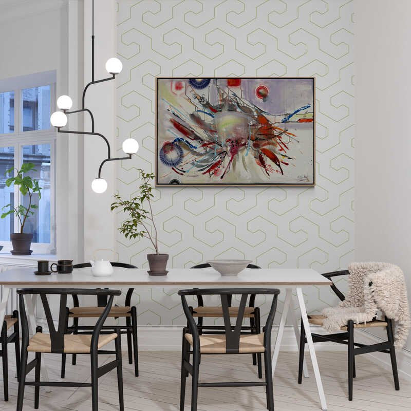 Soyut Yengeç Dokusu Yağlı Boya Tablosu Simurg Sanatevi