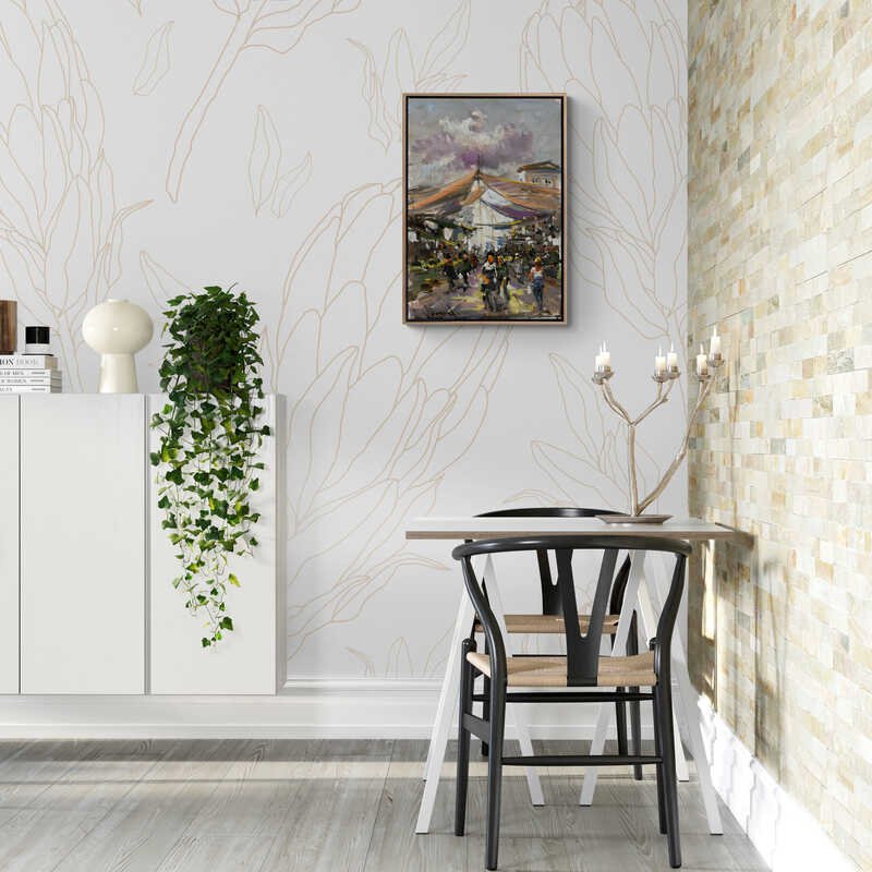 Köy Pazarı Yağlı Boya Tablosu Simurg Sanatevi