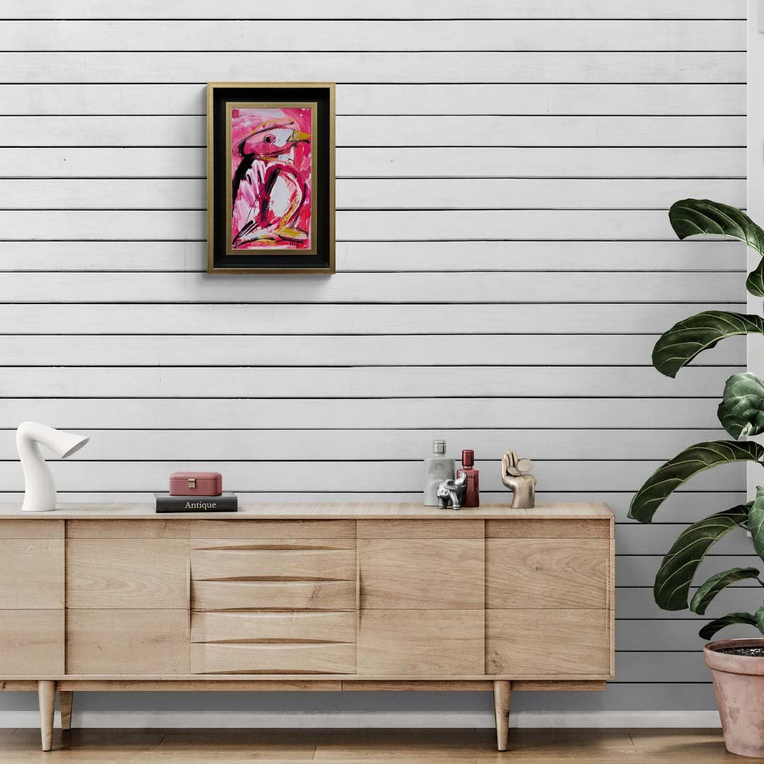 Renkli Kuş Yağlı Boya Tablosu Simurg Sanatevi