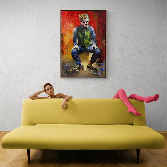 Çılgın Joker Portresi Yağlı Boya Tablosu Simurg Sanatevi