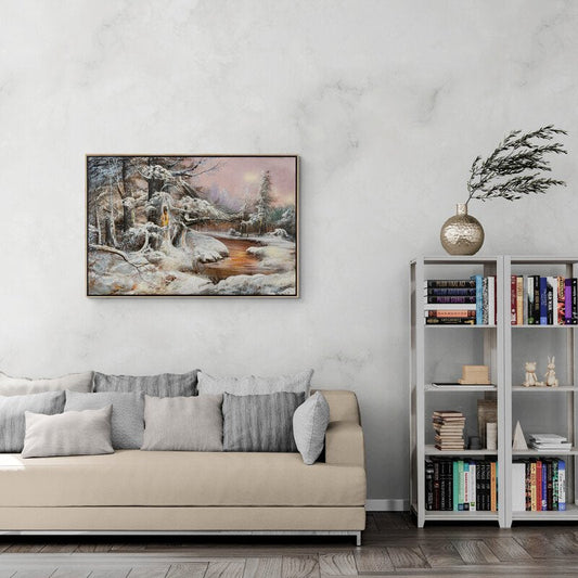 Kışın Büyüsü Yağlı Boya Tablosu Simurg Sanatevi