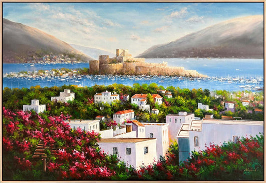 Tarihi Bodrum Kalesi Yağlı Boya Tablosu Simurg Sanatevi