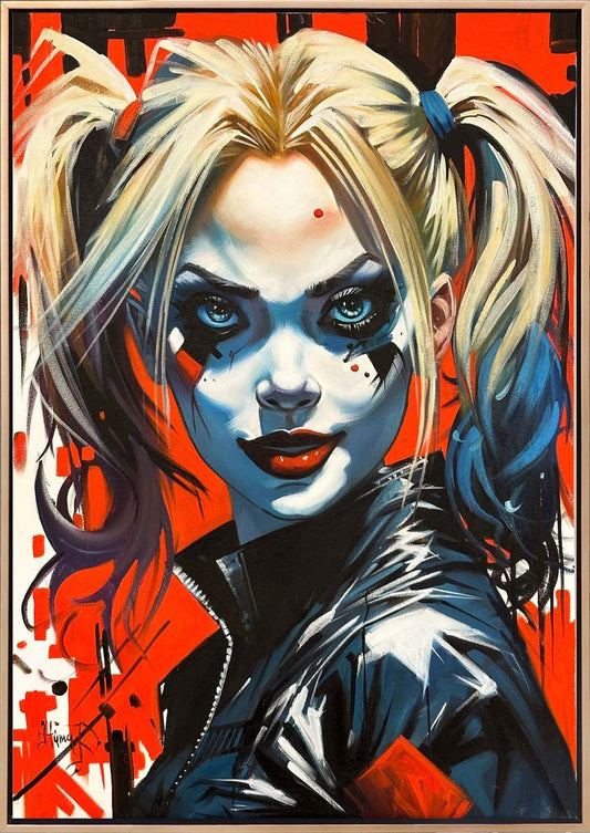 Harley Quinn Dünyası Yağlı Boya Tablosu Simurg Sanatevi