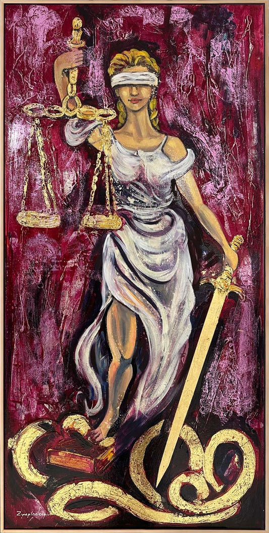 Lady Justitia Yağlı Boya Tablosu Simurg Sanatevi