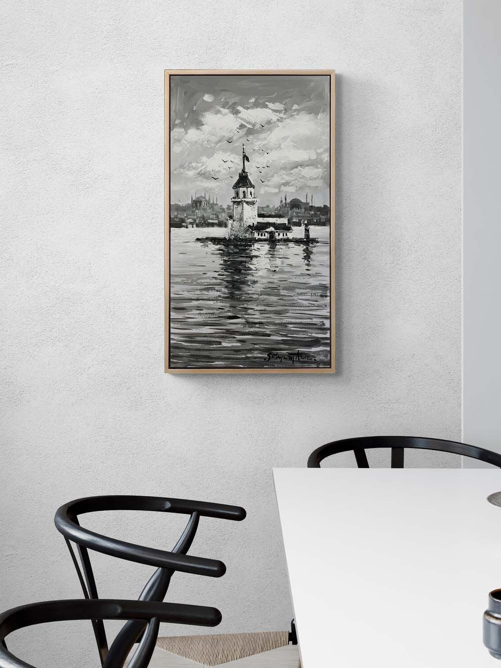 Kız Kulesi'nin Grisi Yağlı Boya Tablosu