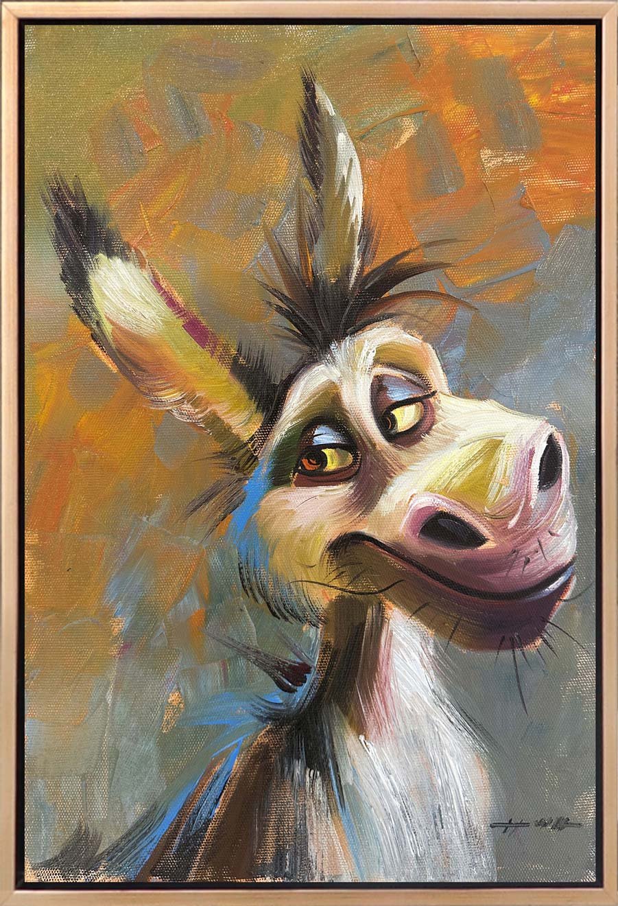 Şımarık Eşek Yağlı Boya Tablosu