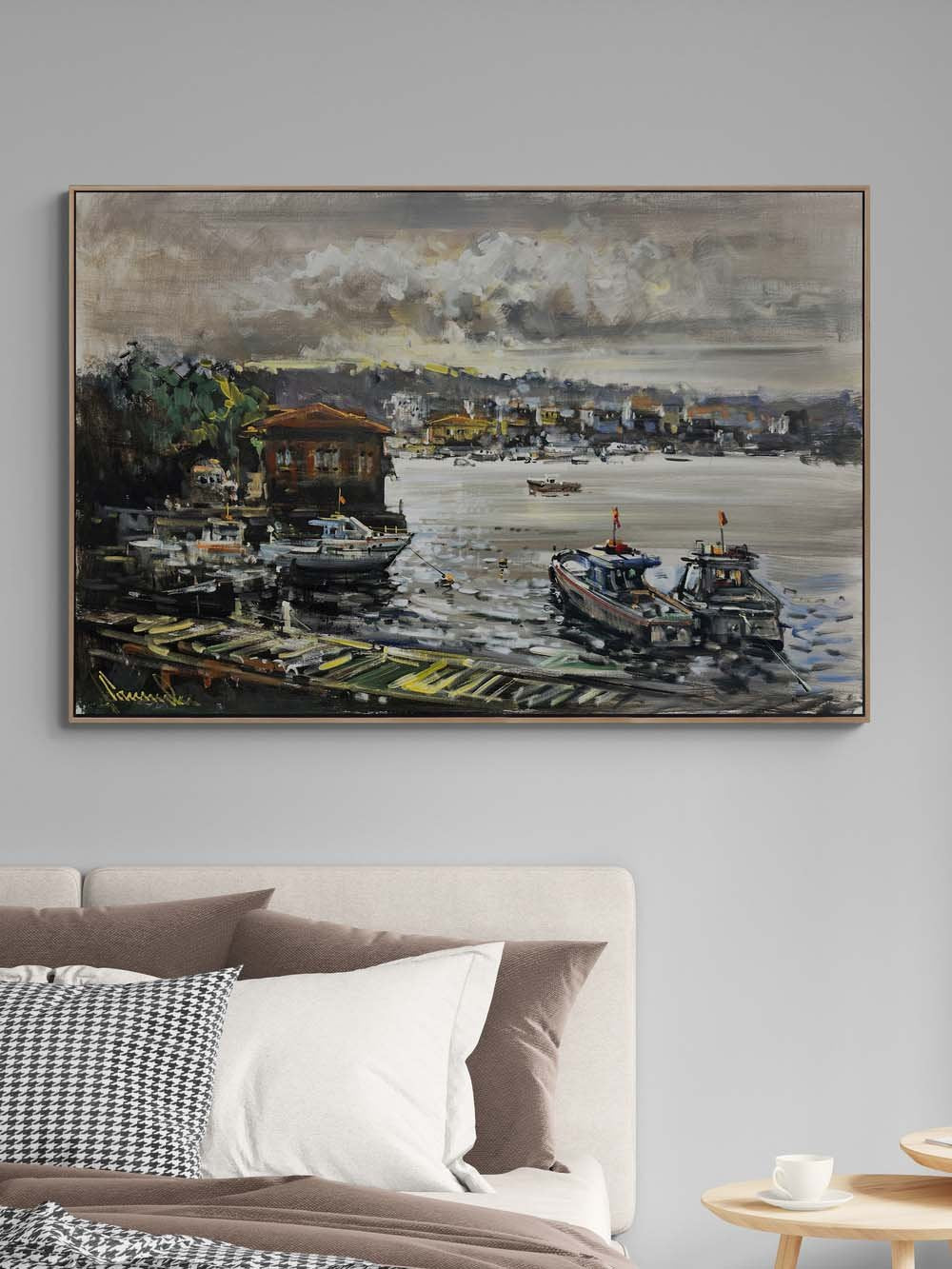 Çengelköy Rıhtımı Yağlı Boya Tablosu