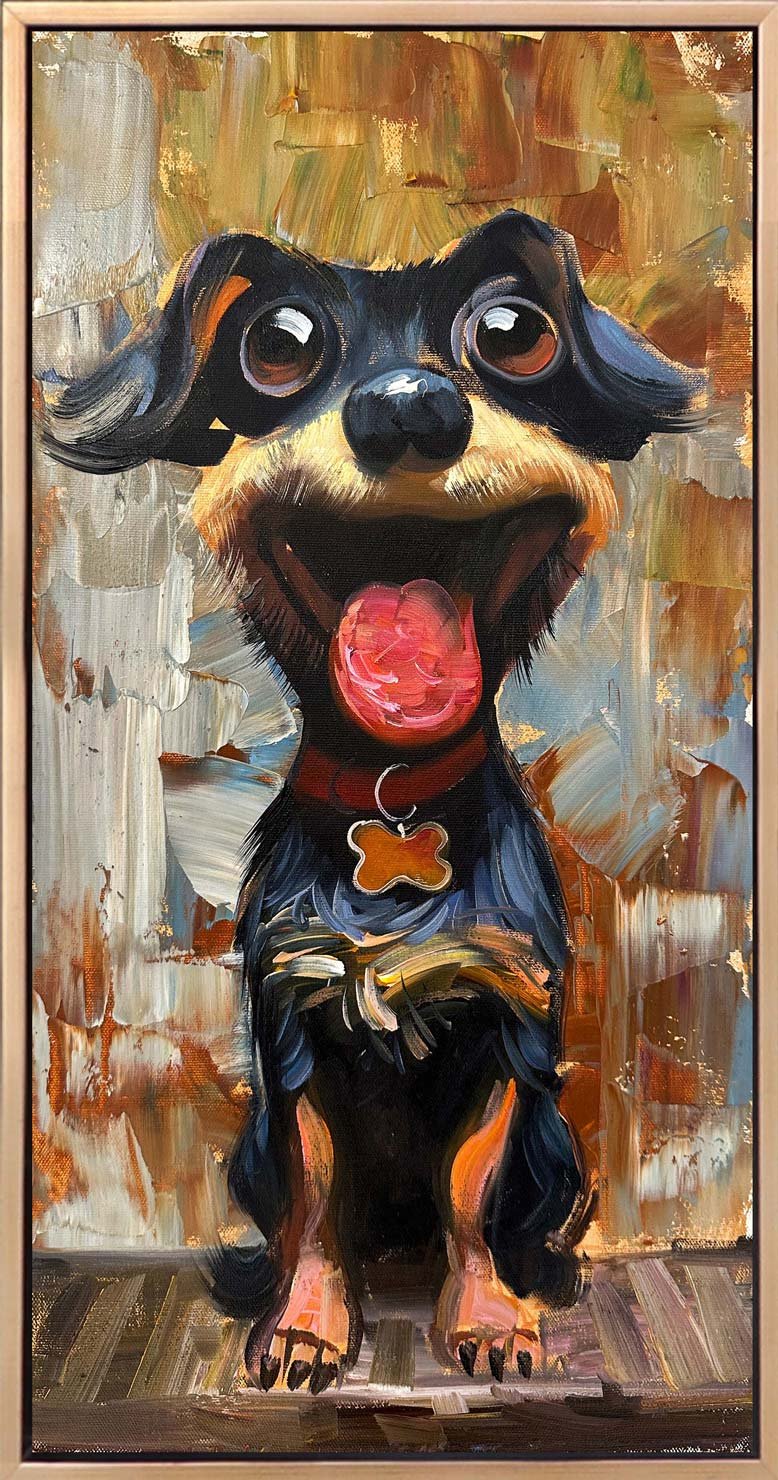 Köpeğin Neşesi Yağlı Boya Tablosu