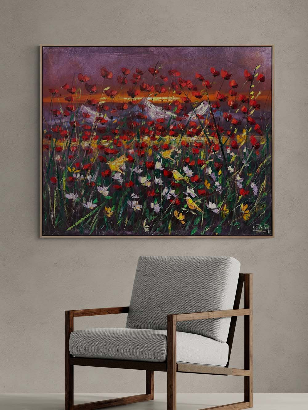 Kuş Cıvıltıları Yağlı Boya Tablosu