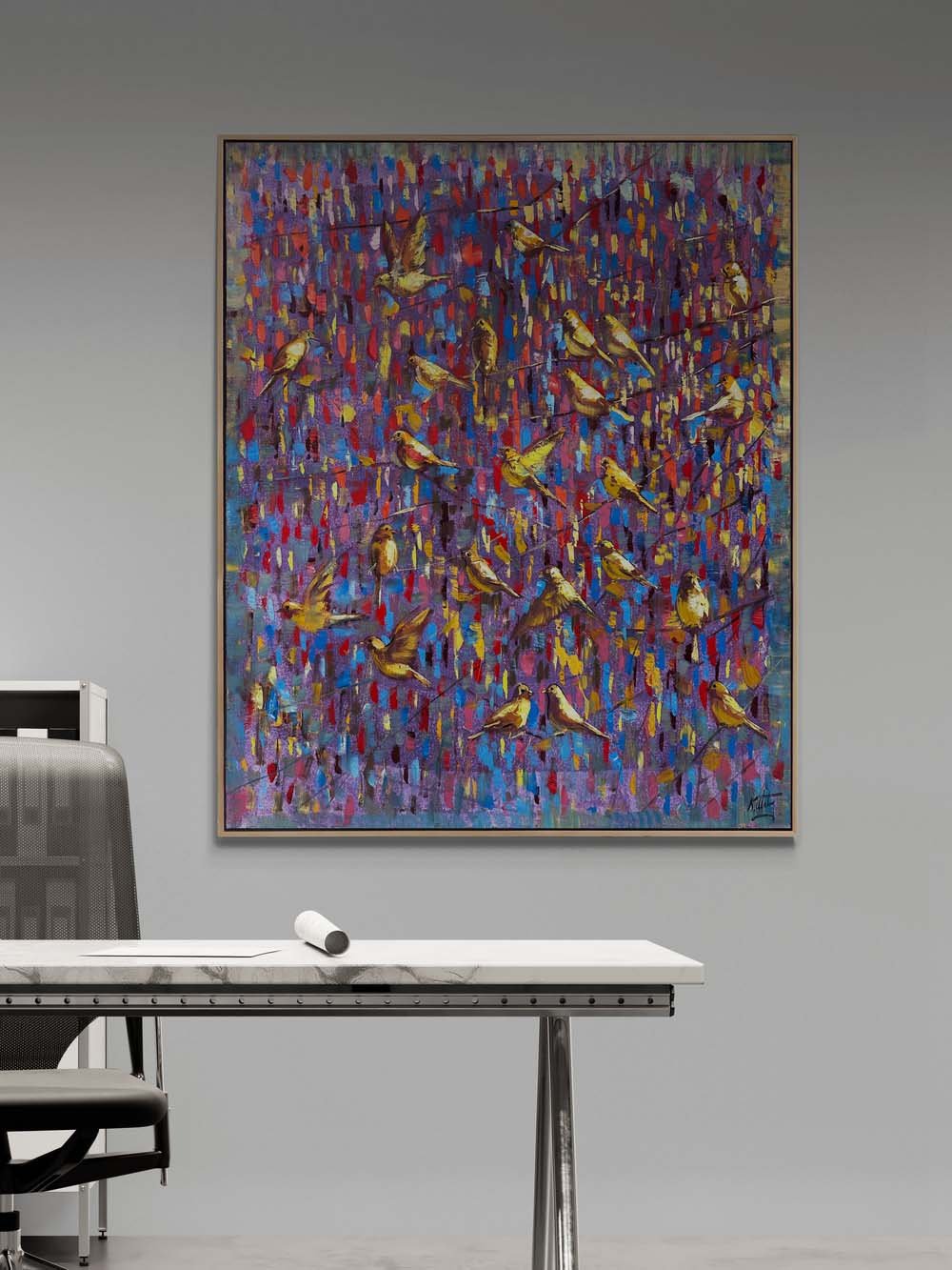 Altın Kuşlar Yağlı Boya Tablosu