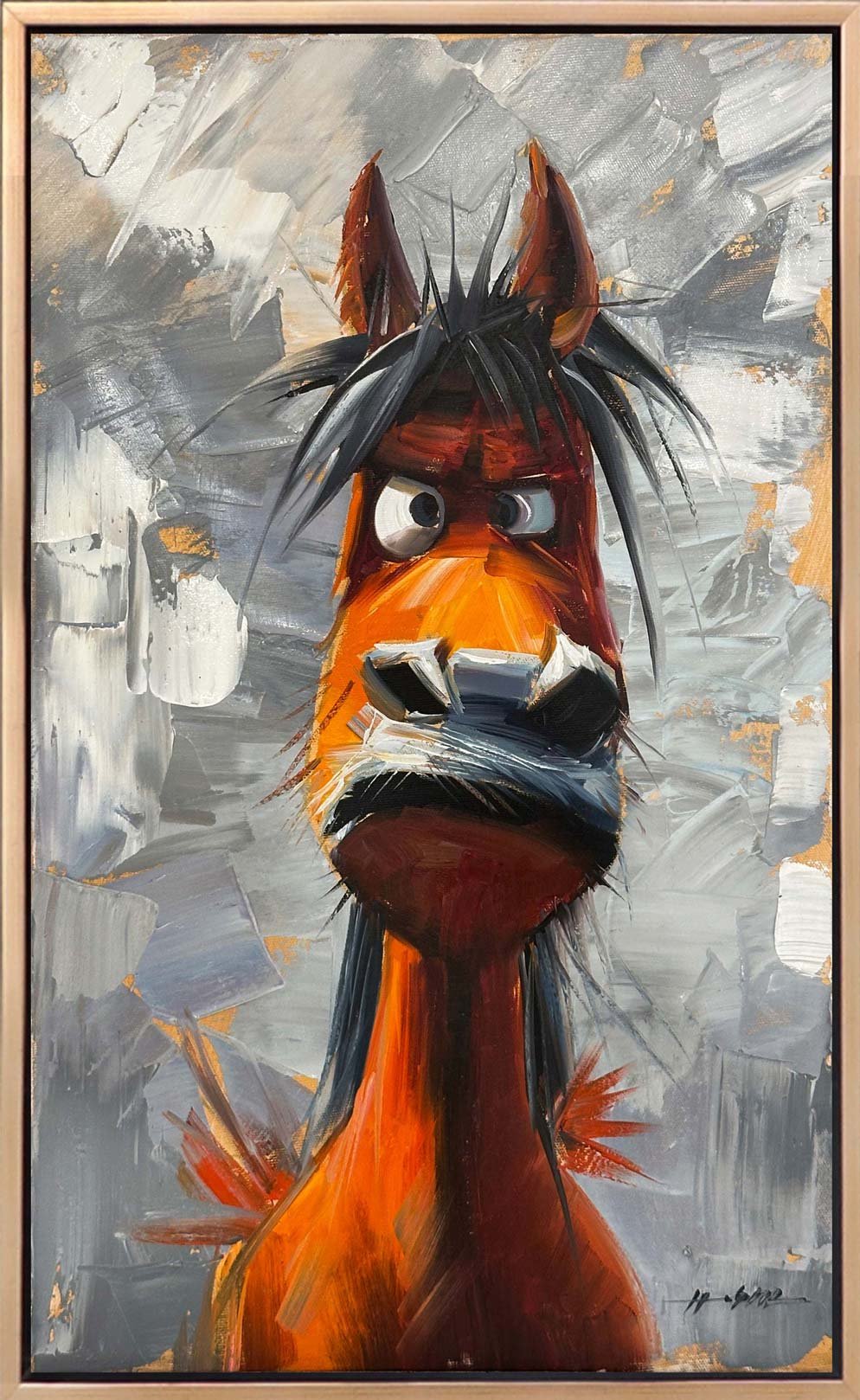 Şaşı At Yağlı Boya Tablosu
