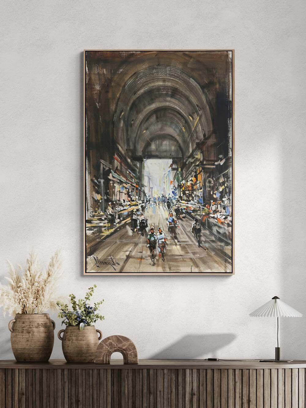 Eski Çarşıda Bir Gün Yağlı Boya Tablosu Simurg Sanatevi