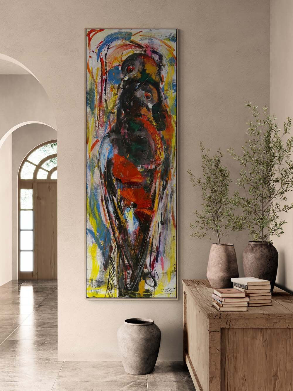 Güvercinlerin Sessiz Aşkı Yağlı Boya Tablosu