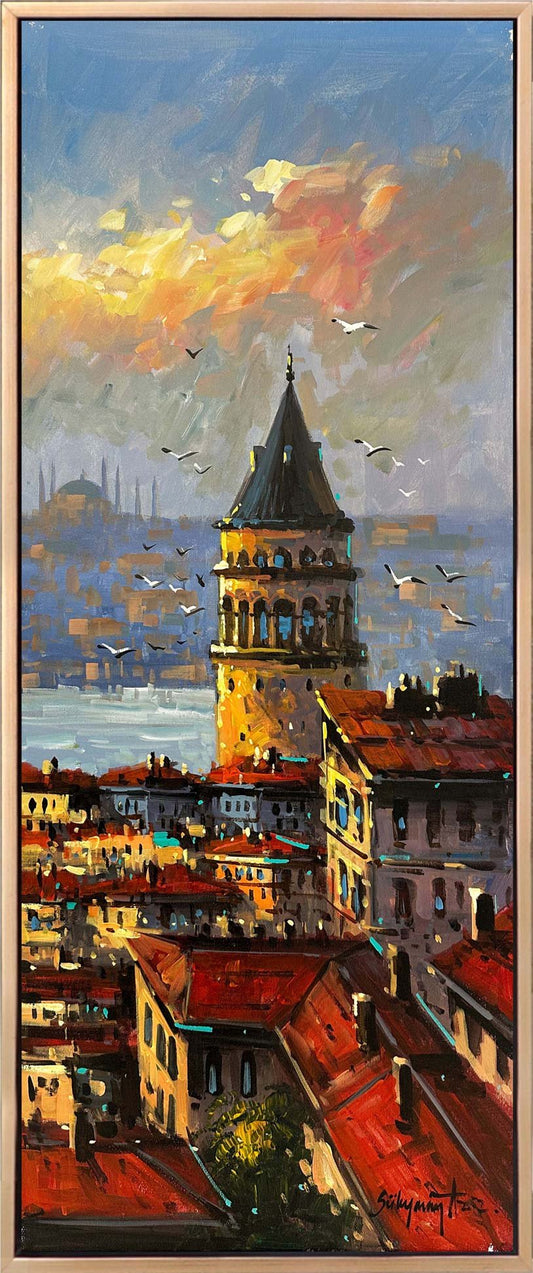 Galata’da Bir Sabah Yağlı Boya Tablosu Simurg Sanatevi