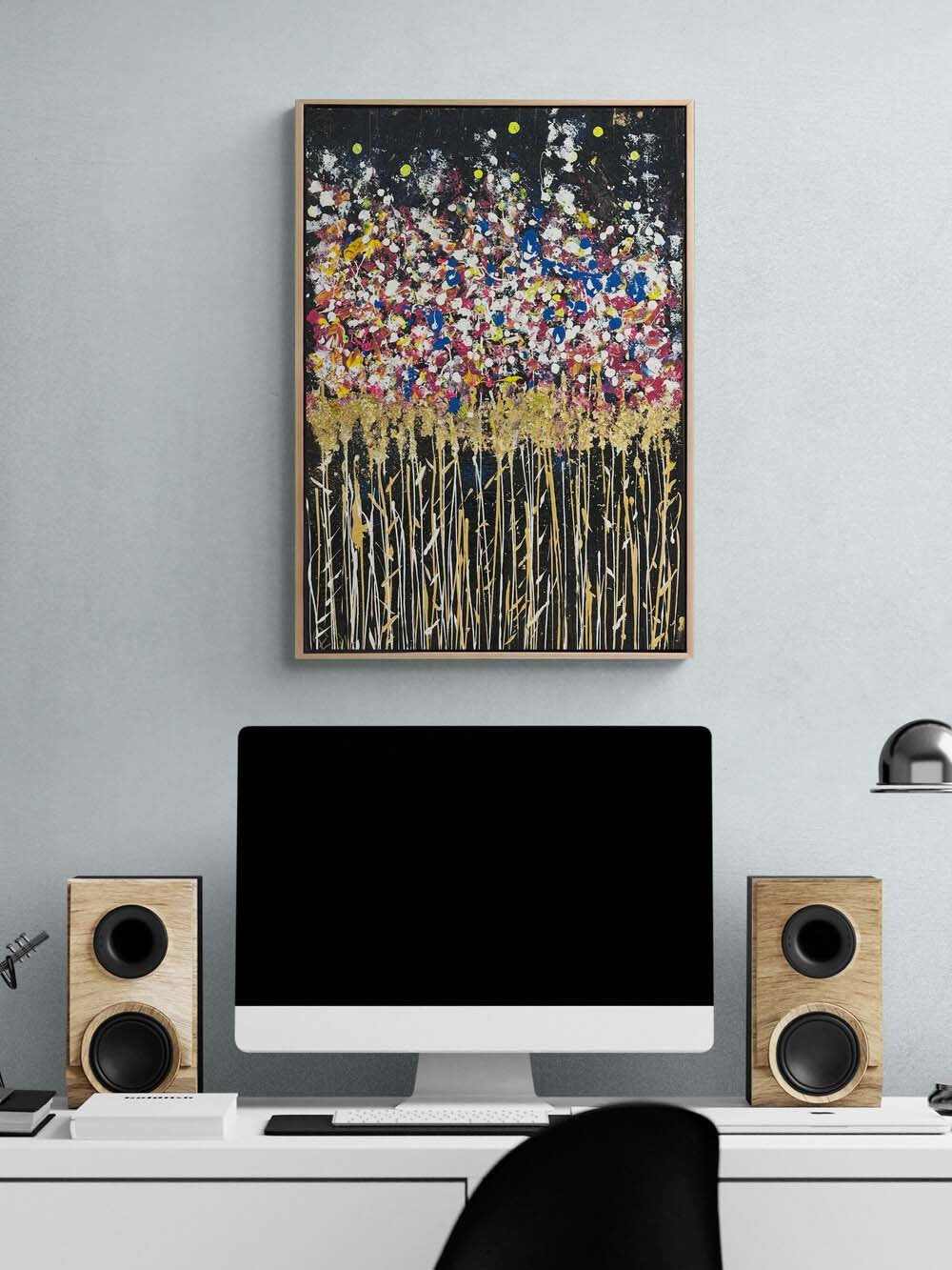 Işıldayan Çiçekler Yağlı Boya Tablosu