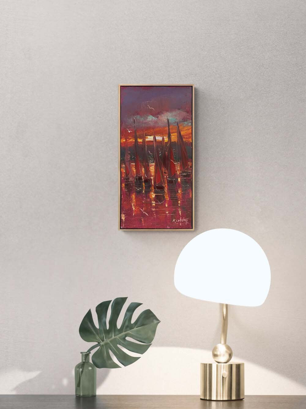 Kırmızı Yelkenler Yağlı Boya Tablosu