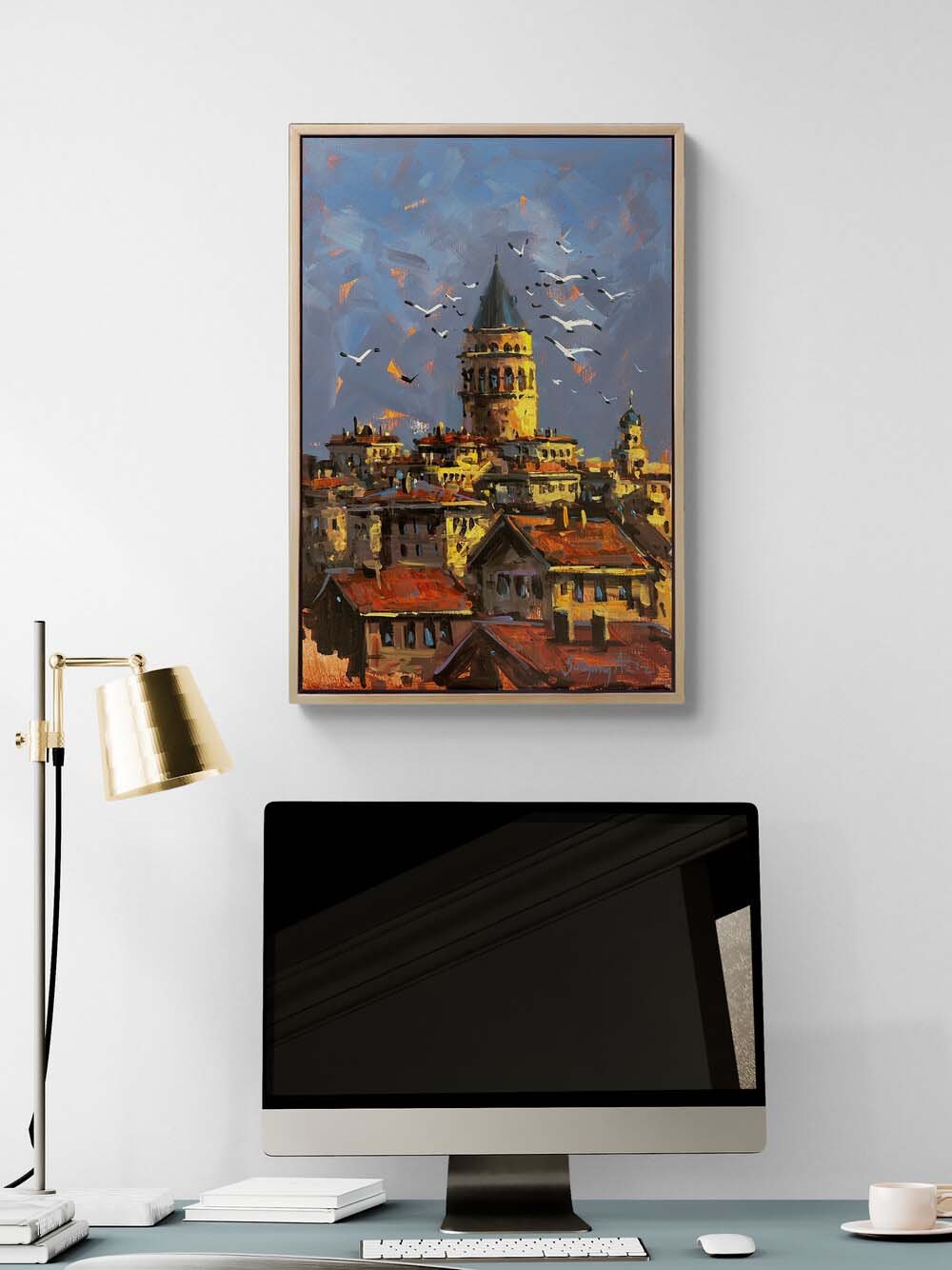 Galata'nın Yankısı Yağlı Boya Tablosu