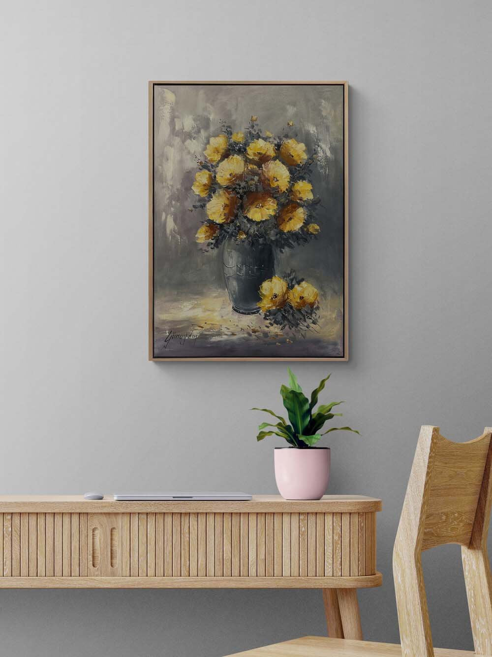 Sadece Bir Çiçek Yağlı Boya Tablosu