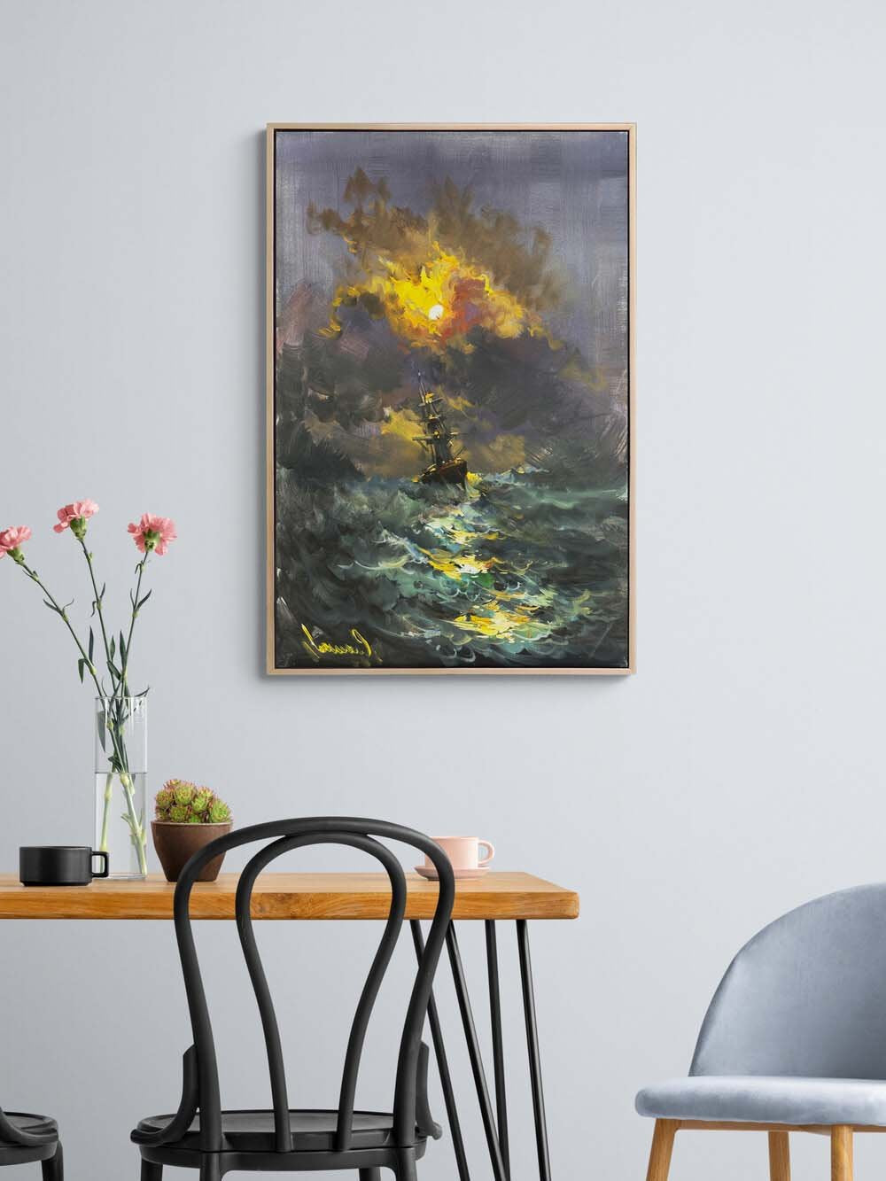 Karanlığın Gölgesinde Yağlı Boya Tablosu