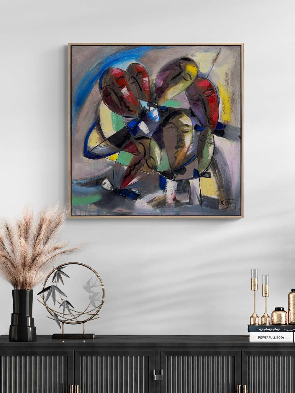 Bekleyen Figürler Yağlı Boya Tablosu