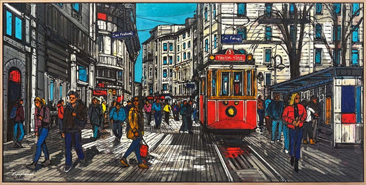 Zamanın İçinden İstiklal Yağlı Boya Tablosu Simurg Sanatevi