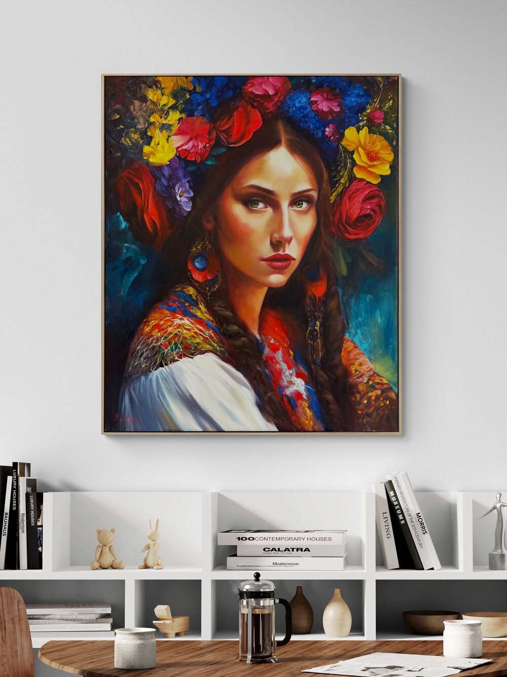 Çiçeklerden Taç Yağlı Boya Tablosu