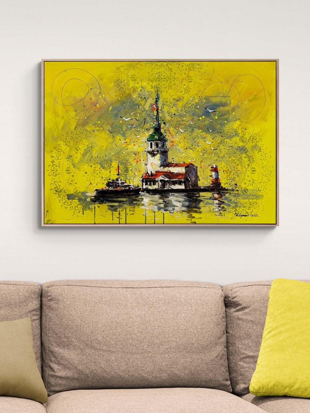 Kız Kulesinde Rüyalar Yağlı Boya Tablosu