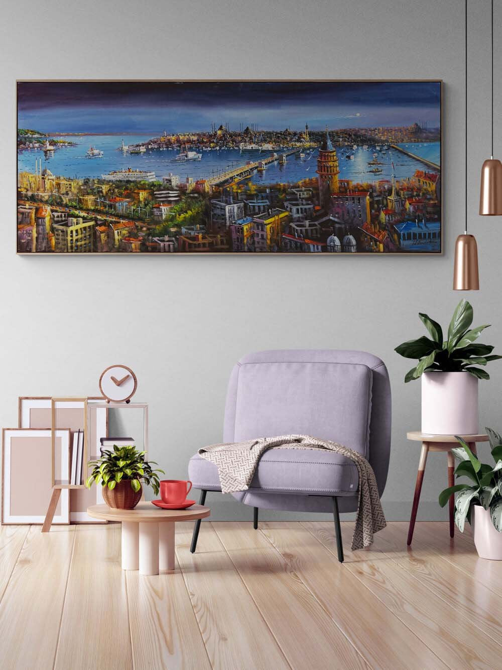 Mavinin Kalbi İstanbul Yağlı Boya Tablosu