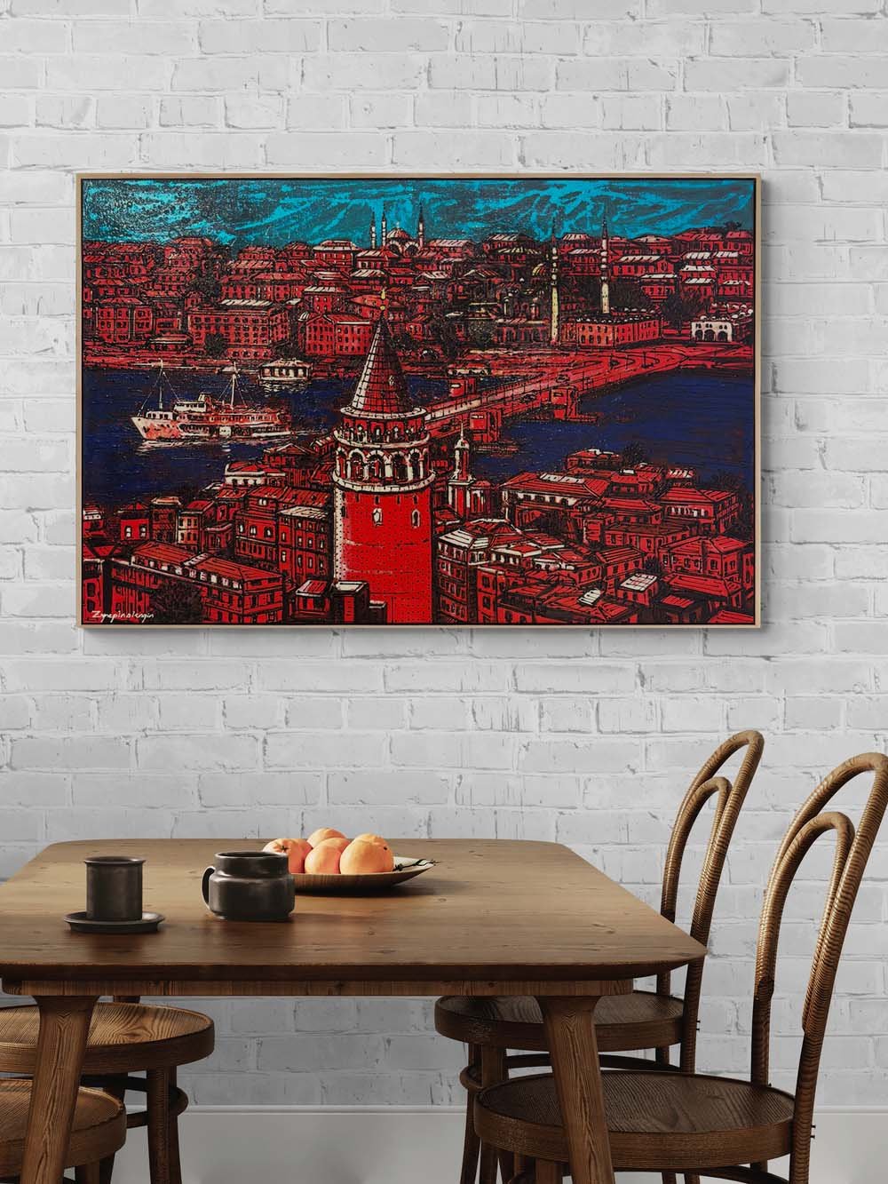 Yedi Tepeden Maviye Yağlı Boya Tablosu