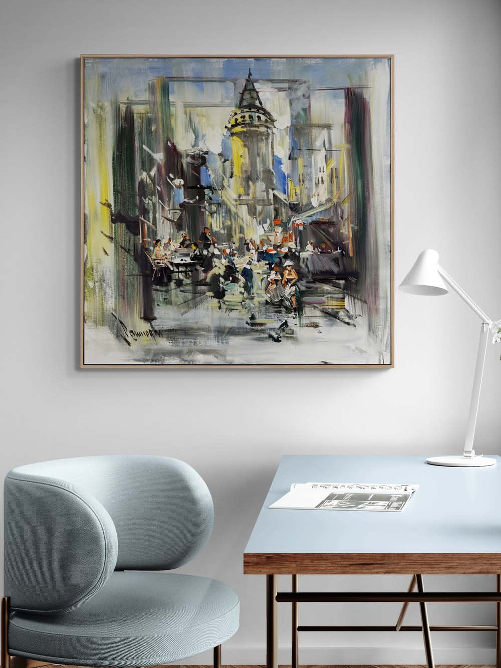 Galata’da Bir Akşamüstü Yağlı Boya Tablosu