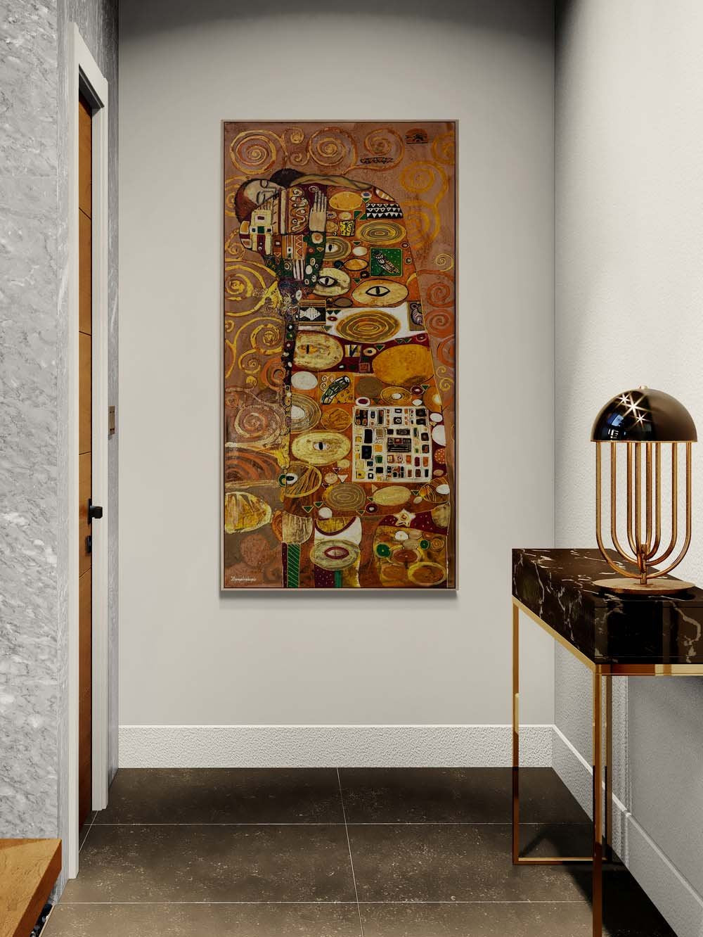 Sonsuz Sarılma Yağlı Boya Tablosu