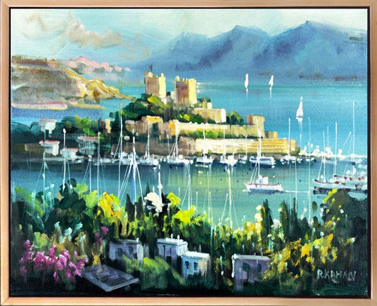Bodrum Kalesi Mavisi Yağlı Boya Tablosu Simurg Sanatevi
