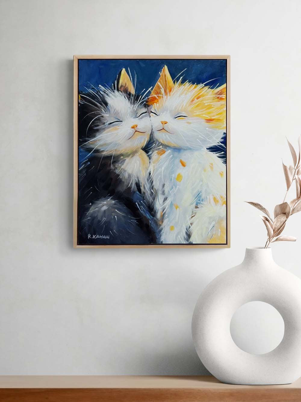 Mırıldayan Dostluk Yağlı Boya Tablosu