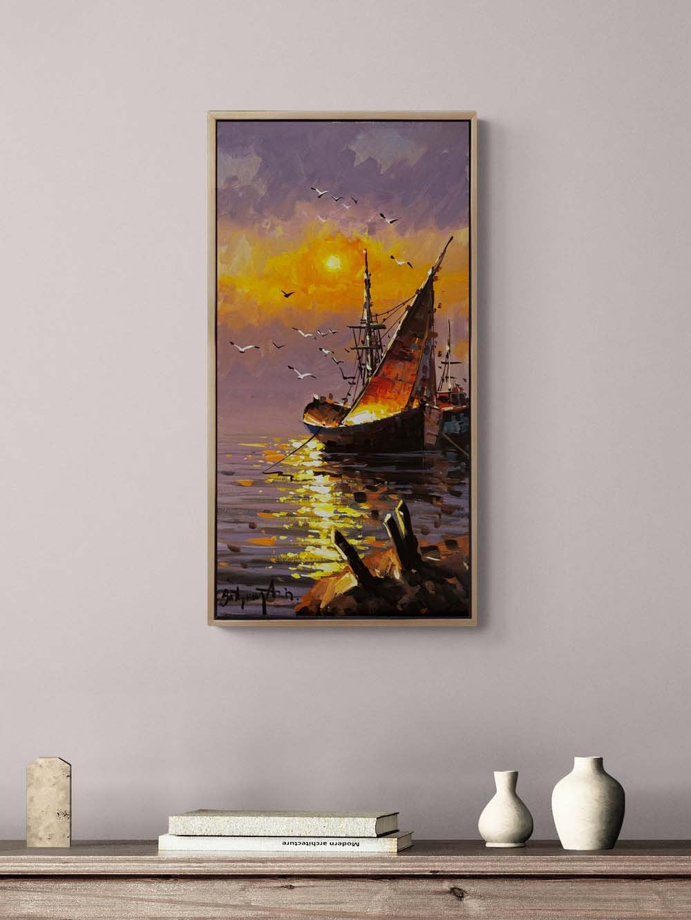 Bir Deniz Manzarası Yağlı Boya Tablosu