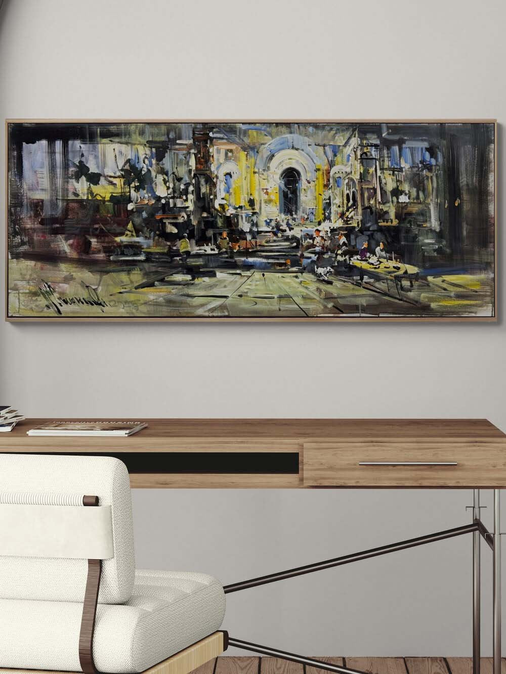 Kalabalığın İçinde Yağlı Boya Tablosu