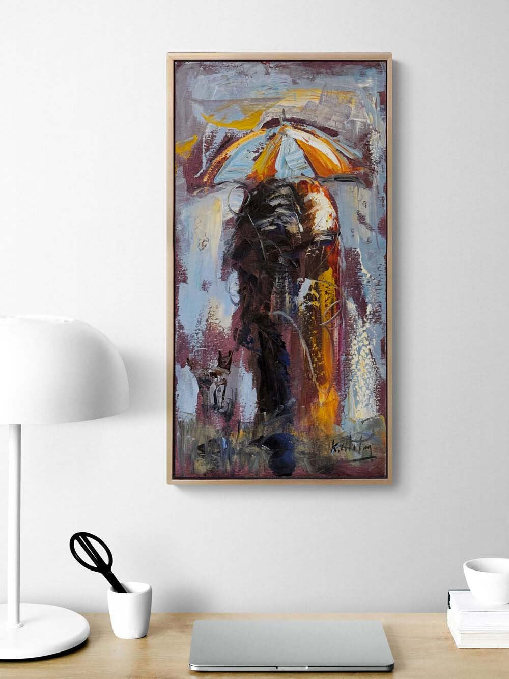 Şemsiyenin Gölgesinde Yağlı Boya Tablosu