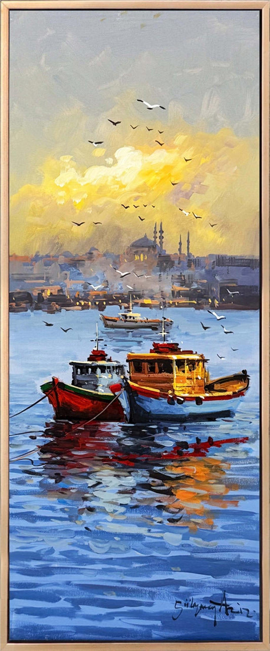 Boğazın Işıltısı Yağlı Boya Tablosu Simurg Sanatevi