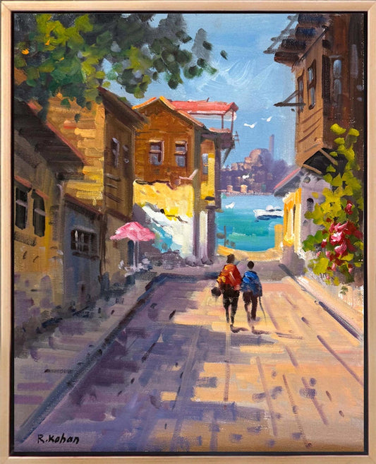 Boğazın Sokakları Yağlı Boya Tablosu Simurg Sanatevi