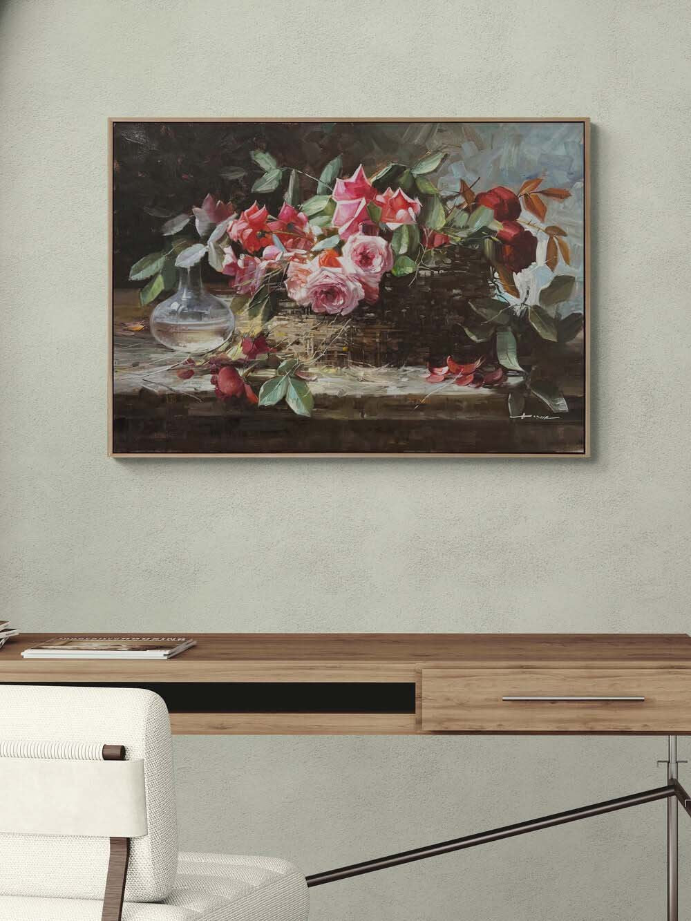 Baharın Nefesi Güller Yağlı Boya Tablosu