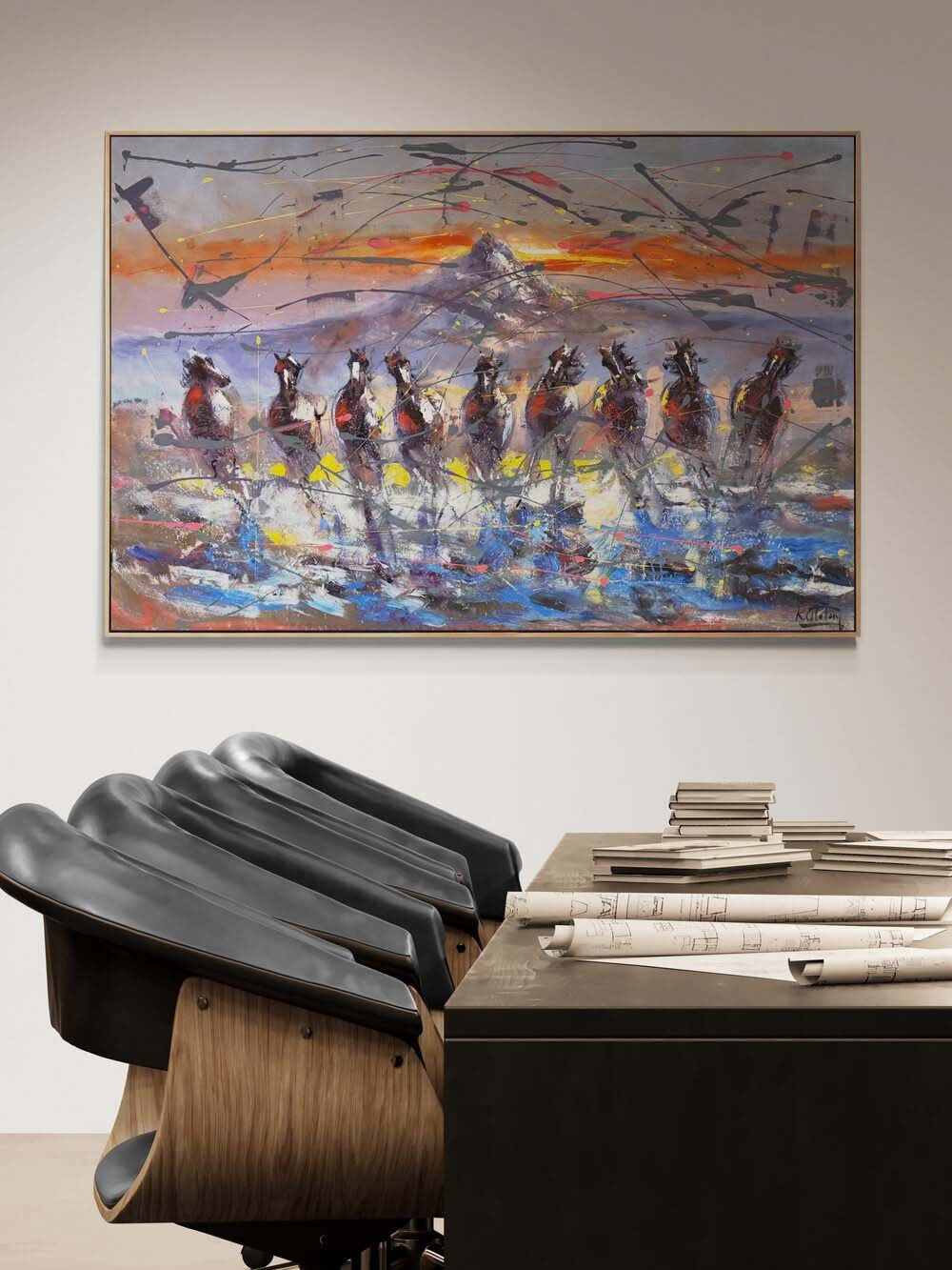 Vahşi Yansıma Yağlı Boya Tablosu