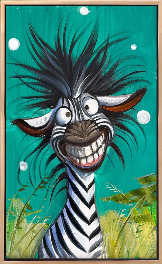 Çılgın Zebra Yağlı Boya Tablosu Simurg Sanatevi