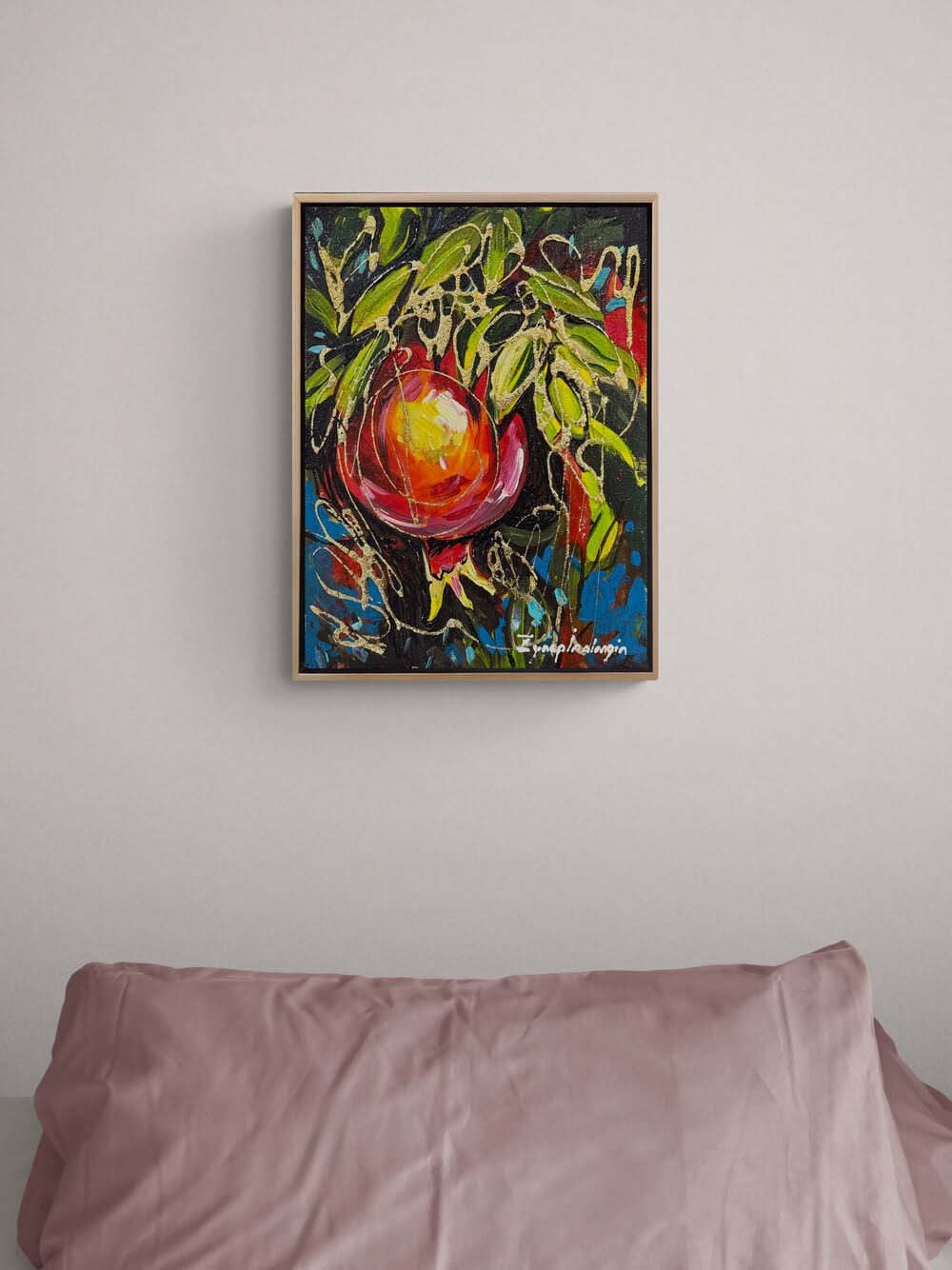 Işığın İçinde Nar Yağlı Boya Tablosu