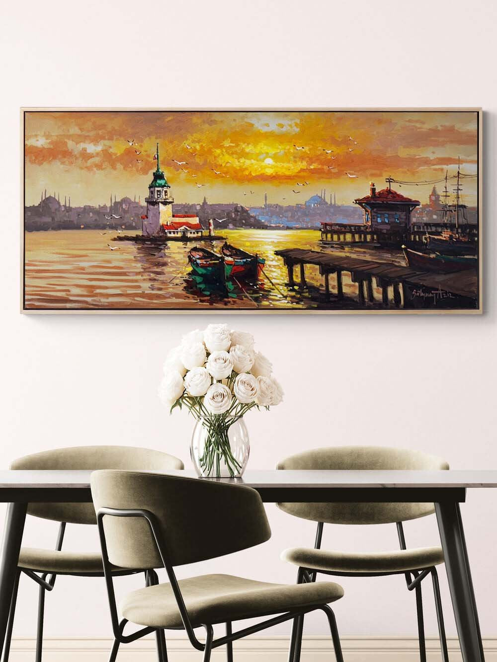 Kızıl Huzur İstanbul Yağlı Boya Tablosu