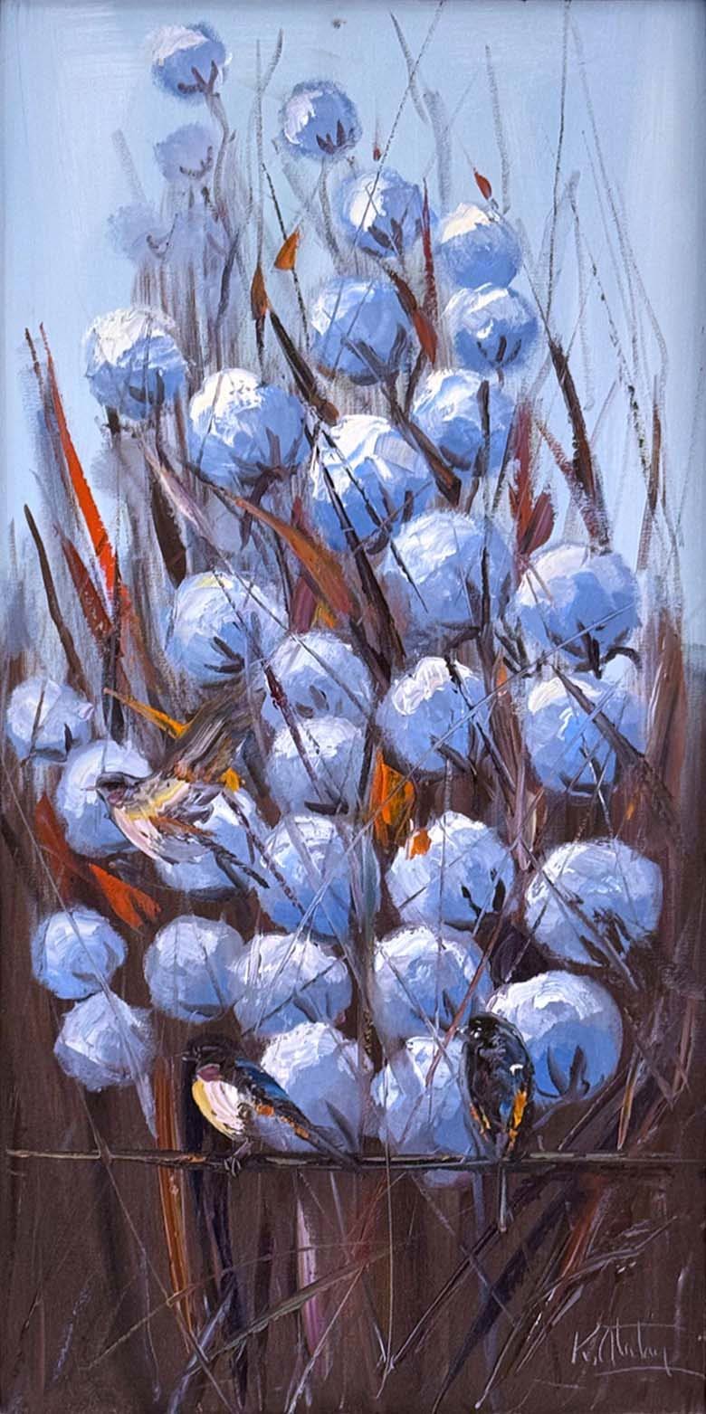 Modern Pamuk Tarlası Yağlı Boya Tablosu